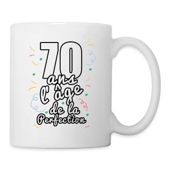 70 ans - Mug blanc - blanc - Droite