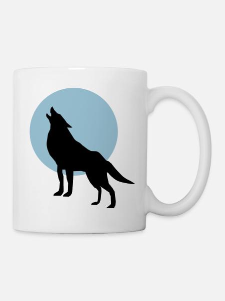 Loup et Lune - Mug blanc - blanc