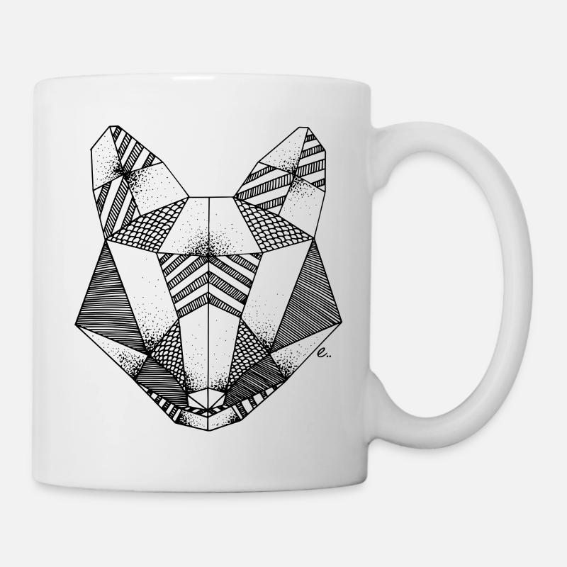 Tête de renard origami - Mug blanc - blanc