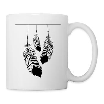 Hängende Federn - Tasse - Weiß - Rechts