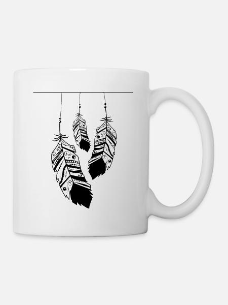 Hängende Federn - Tasse - Weiß