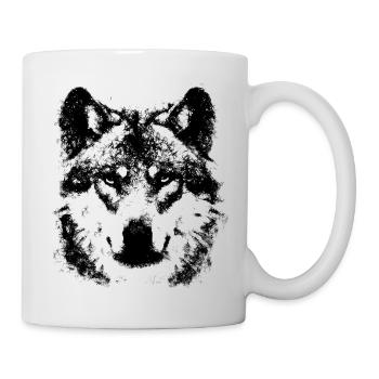 loup Aquarell - Mug blanc - blanc - Droite