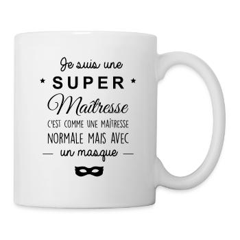 Une super maîtresse - Mug blanc - blanc - Droite