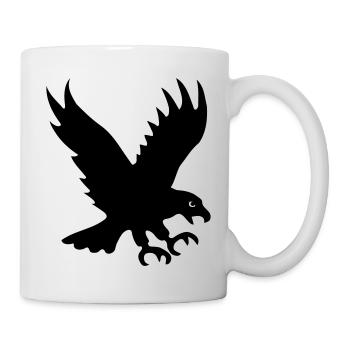 eagle bird of prey predator wild wings feather - Mug - white - Right