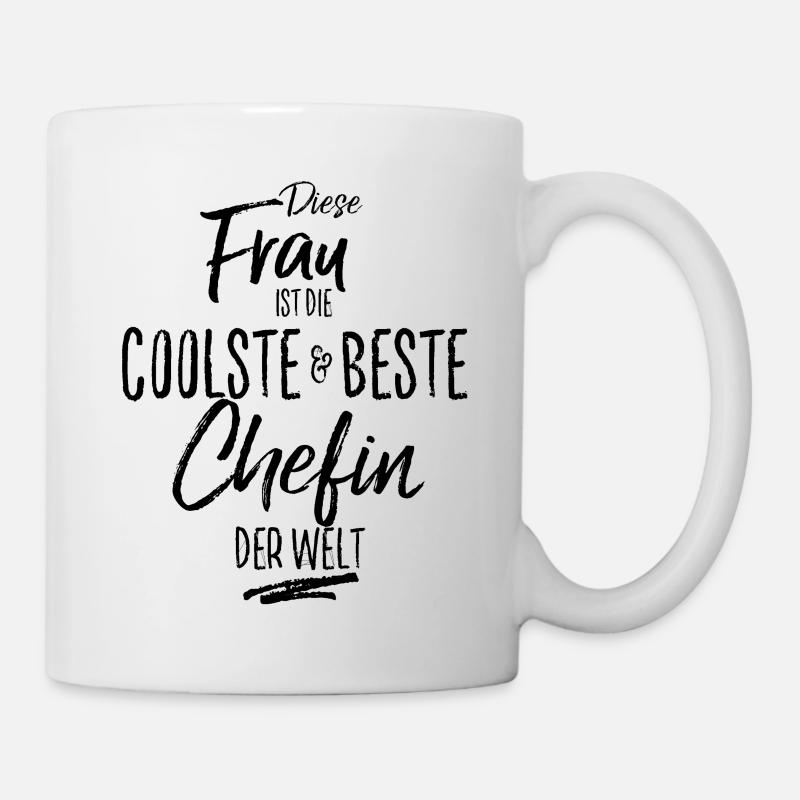 chefin-schwarz - Tasse - Weiß