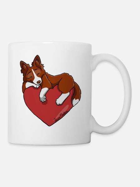 Border-Collie-Rot - Tasse - Weiß