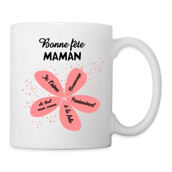 bonne-fete-maman (2 couleurs modifiables) - Mug blanc - blanc - Droite