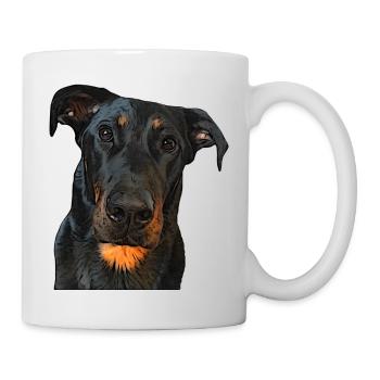 Blick auf den Beauceron - Tasse - Weiß - Rechts