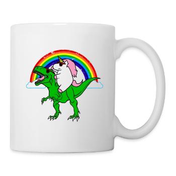 Einhorn et dinosaures - Mug blanc - blanc - Droite