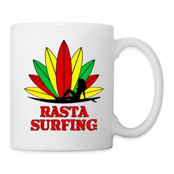rasta surfing - Tasse - Weiß - Rechts