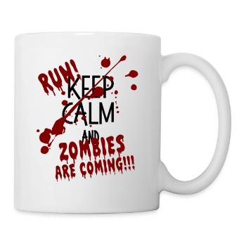 Reste calme et cours! Les zombies arrivent Halloween - Mug blanc - blanc - Droite