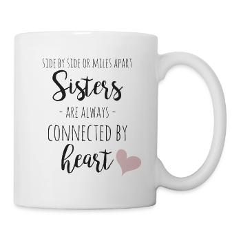 Side by side or miles apart-sisters - Mug - white - Right
