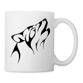 Le loup hurlant - Mug blanc - blanc - Droite