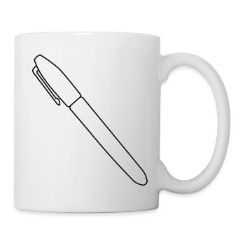 school schule lernen teacher lehrer pencil stift p - Tasse - Weiß - Rechts
