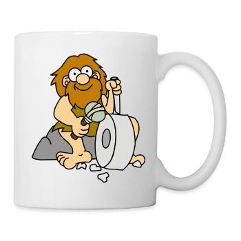 neanderthal cave man caveman steinzeit10 - Mug - white - Right