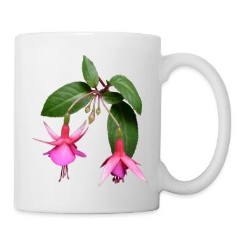 blumen fuchsia fuchsie flowers garten - Tasse - Weiß - Rechts