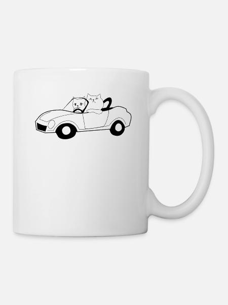 Les chats dans un cabriolet - Mug blanc - blanc