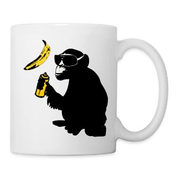 singe pulvérisé banane - Mug blanc - blanc - Droite