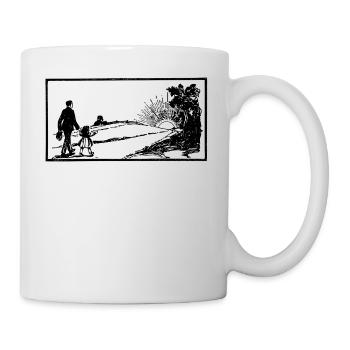 Père et fille avec l'idée cadeau coucher du soleil - Mug blanc - blanc - Droite