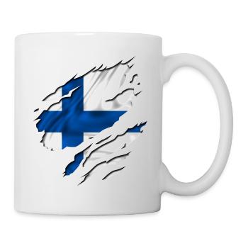 finland finnland flagge - Tasse - Weiß - Rechts