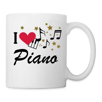 I love piano music - Mug - white - Right