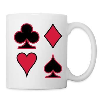 Poker Deck Dealer Trumpf Spielkarten Skat Canasta - Tasse - Weiß - Rechts