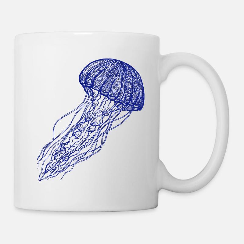 Méduse bleue - Mug blanc - blanc