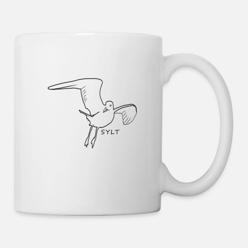Möve Sylt Vogel Nordsee Geschenk - Tasse - Weiß