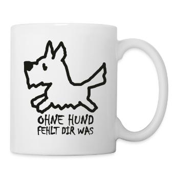 Illustration: Ohne Hund fehlt dir was. - Mug - white - Right