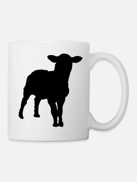 Schafe Schafe Silhouette Schatten shadow3 - Tasse - Weiß