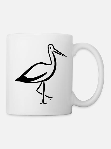 Cigogne - Mug blanc - blanc