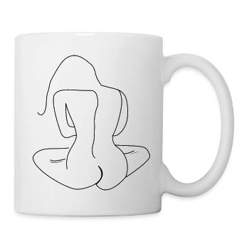 Frau Rücken - Tasse - Weiß - Rechts