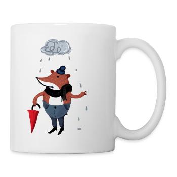 Mr Bär im Regen - Tasse - Weiß - Rechts