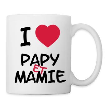 I Love Papy et Mamie - Mug blanc - blanc - Droite