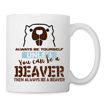 Cadeau de castor - Mug blanc - blanc - Droite