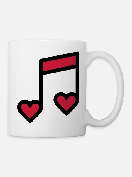 Note de musique romantique - Mug blanc - blanc