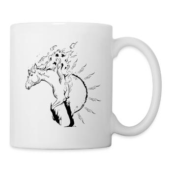 Pferde Reiter Reiterin Pony Sommer Schön Geschenk - Tasse - Weiß - Rechts