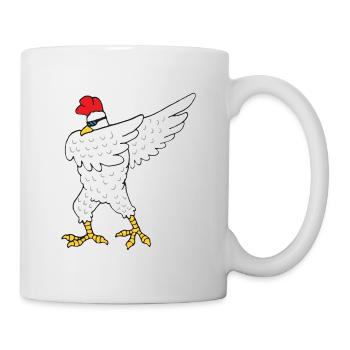 dabbing chicken hen dance party funny gift - Mug - white - Right