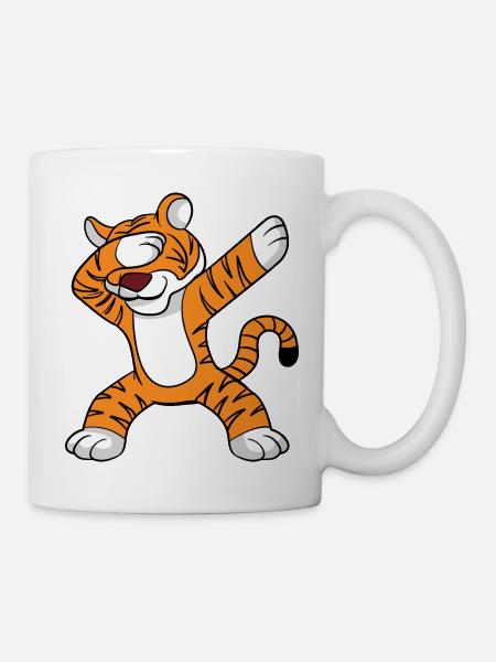 Dabbing Tiger Tanzen - Tasse - Weiß