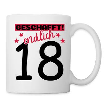 endlich 18 geschafft! - Tasse - Weiß - Rechts