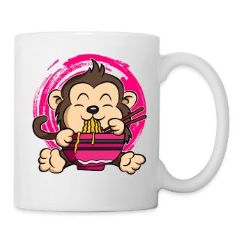 Ramen Life Motiv Affen Motiv Shirt Ramen Noodle - Tasse - Weiß - Rechts