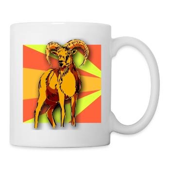 Widder Schafbock Bock Steinbock Schaf Natur Kinder - Tasse - Weiß - Rechts