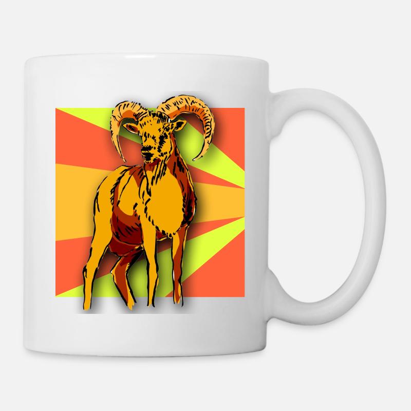 Widder Schafbock Bock Steinbock Schaf Natur Kinder - Tasse - Weiß