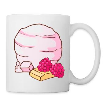 Himbeer Eis Speiseeis Eiskrem Eiscreme Kugeleis - Tasse - Weiß - Rechts