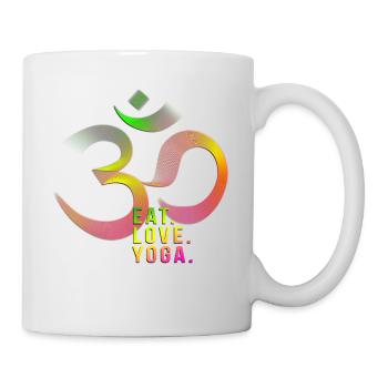Eat. Je t’aime. Yoga. - Mug blanc - blanc - Droite