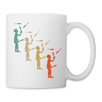 Retro Vintage Style Junglieren Juggler Bowling - Mug - white - Right