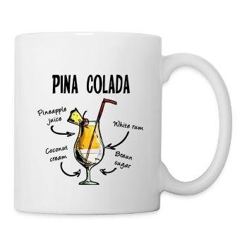 RECETTE DE COCKTAIL PINA COLADA - Mug blanc - blanc - Droite