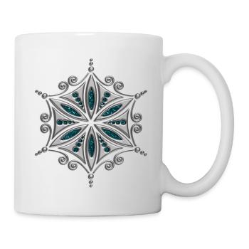 Flower of Aphrodite, silver, Symbol of love, - Mug - white - Right