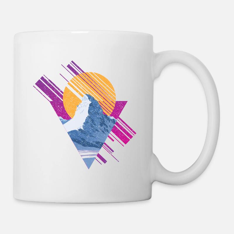 Mountain Peak Berg Snowboarder Minimalistisch - Tasse - Weiß
