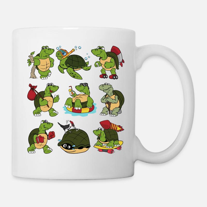 Turtle drôle de tortues d'eau - Mug blanc - blanc